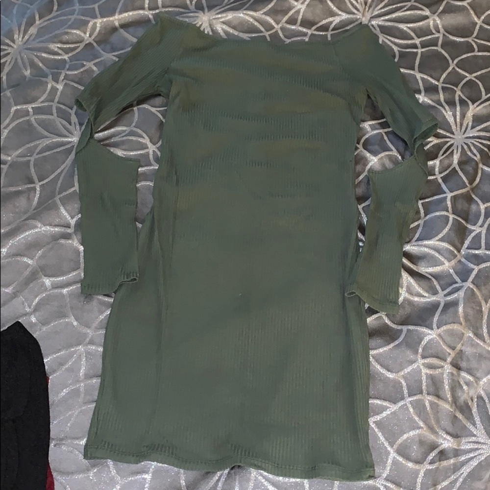 Elbow cut out mini dress